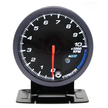 

60MM Car Auto Tachometer 0-10000 RPM Gauge Black Face Meter With White & Amber Dual Lighting Car meter