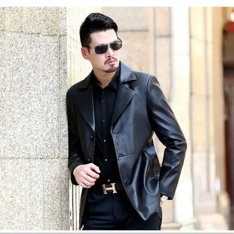 M 3xl New Autumn Leather Jackets Men's Clothing Long Section 100 Sheep