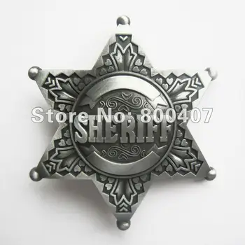 

Distribute Wholesale Retail Belt Buckle (Original Vintage Pewter Sheriff Star) Free Shipping