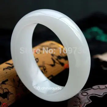 

001502 Certified 100% Natural White Bangle Bracelet "Handmade" 58-62mm
