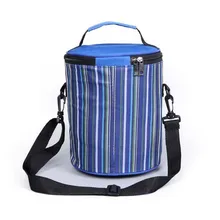 New round Thermal lunch bag portable Oxford picnic bag Multifunction Large Capacity Storage Food insulation lunch Tote C