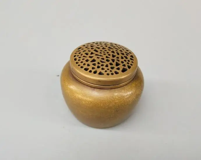 

Chinese exquisite pure brass small incense burner #4