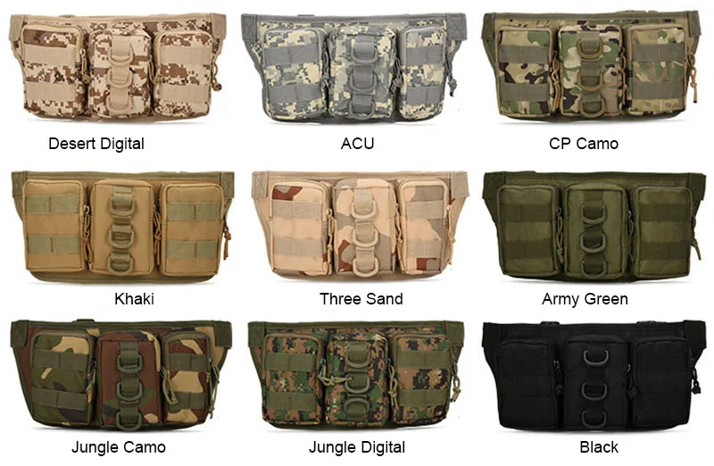 Scione tático molle cintura saco militar caouflage