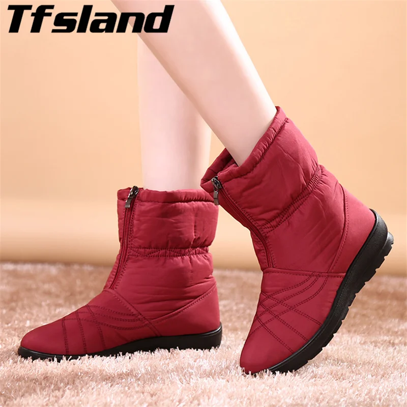 Tfsland, botas de mujer de talla grande, cubo Flexible, impermeables