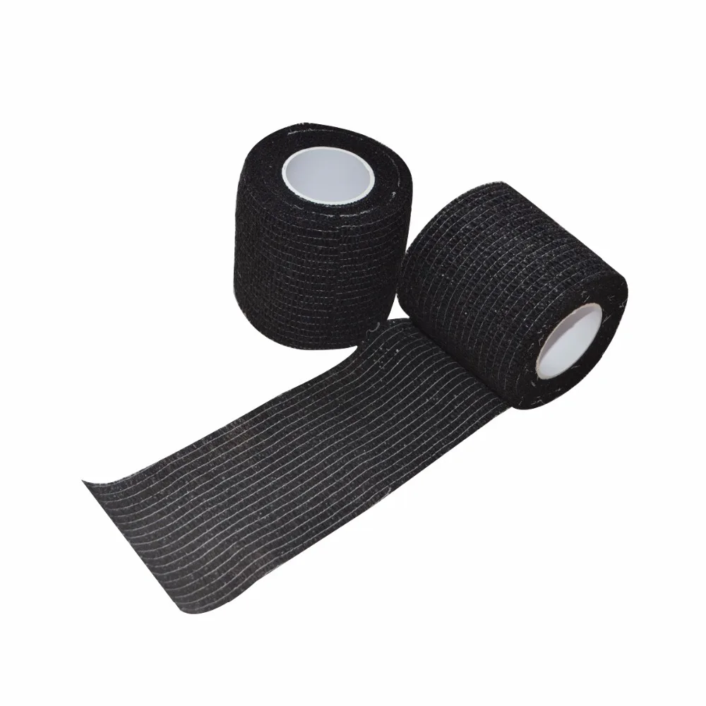 48Pcs/Lot Non woven Stretch Gauze Self Adhesive Cohesive Medical Bandage 5cm*4.5m Black