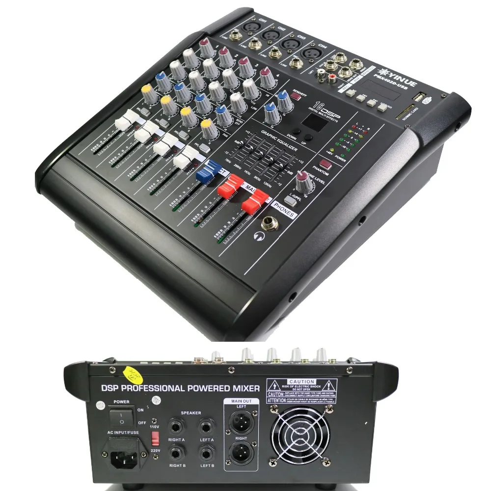 Pro 4 Channel Live Studio Audio Mixers Mixer Mixing Console 800W Power