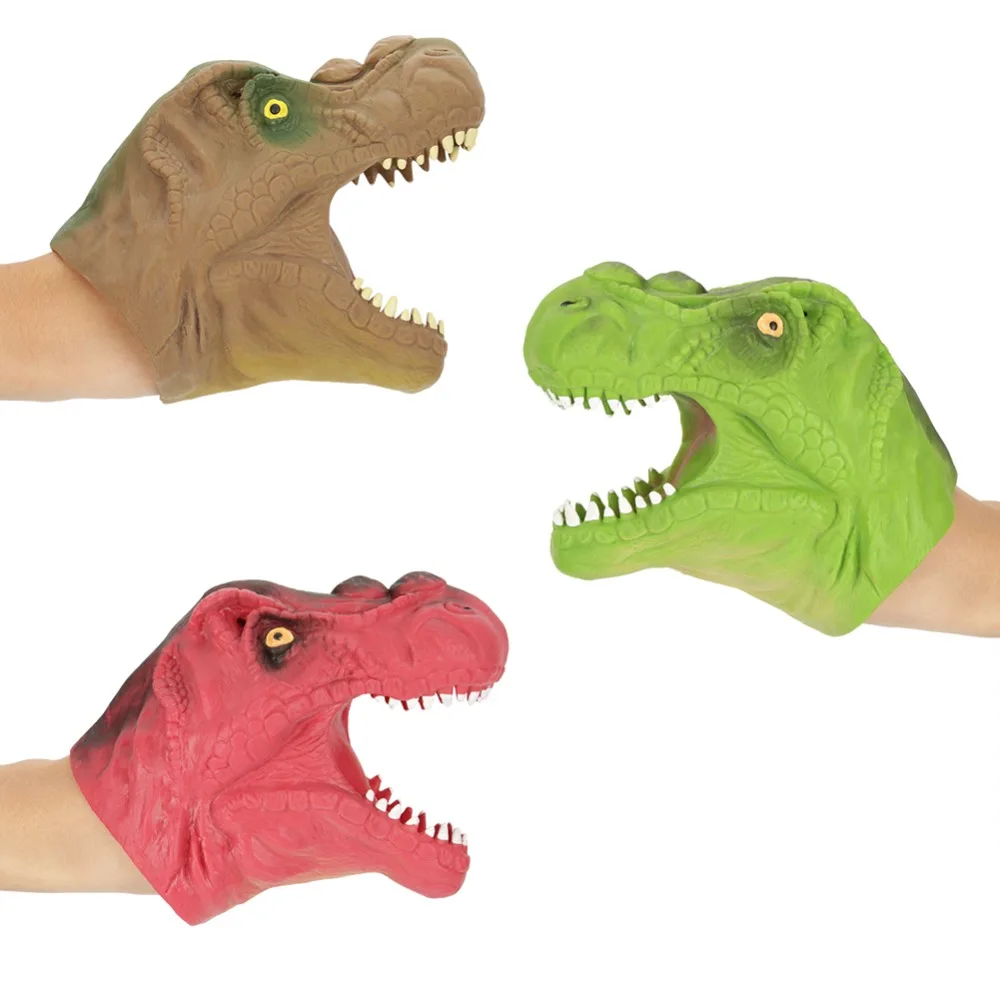 

1Pc Soft TPR Dinosaur Hand Puppet Tyrannosaurus rex Head Hand Puppet Figure Gloves Toys Children Toy Model Gift