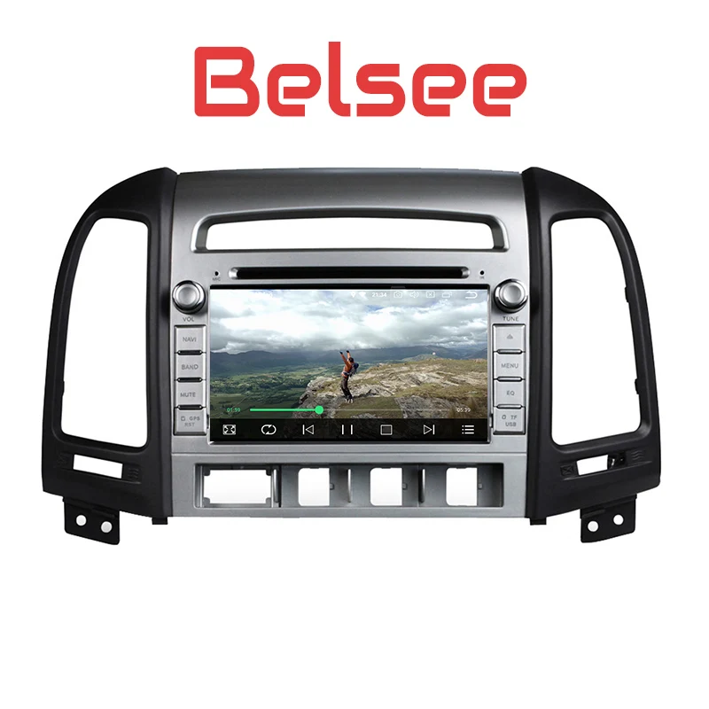 Best Belsee HyundaI Santa Fe 2006-2012 Android 8.0 GPS Radio Car Stereo Support WiFi Bluetooth Android Auto Split Screen OBD2 TPMS 2