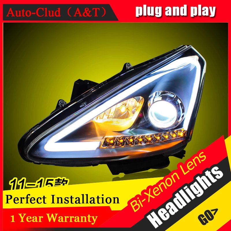Автомобильный Стайлинг для Nissan Tiida фар в сборе 2011 2015 bi xenon объектив h7 с hid комплект 2