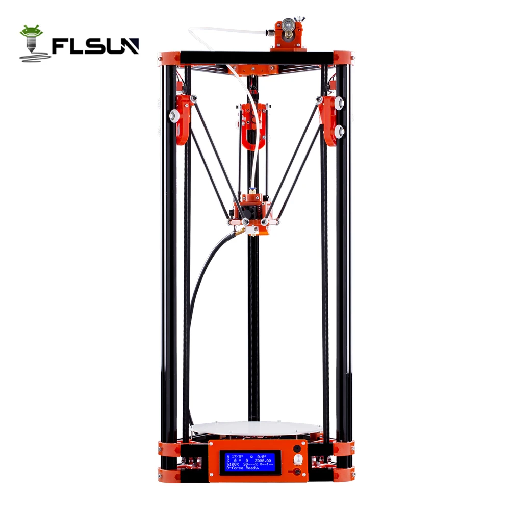 

FLSUN 3d printer Big pulley Kossel 3d Printer With One Roll Filament SD Card Fast Shipping