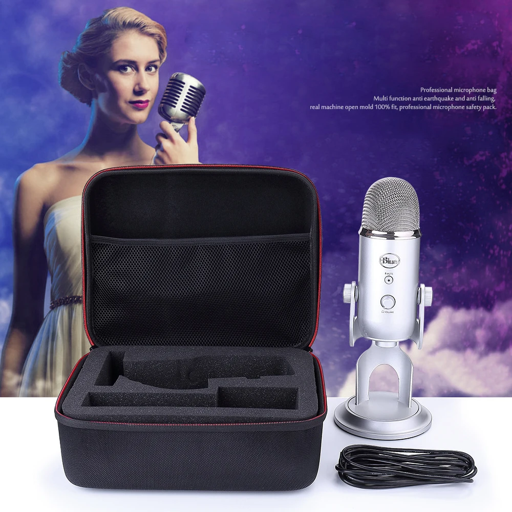 Новинка 2019 года Жесткий Чехол из ЭВА для переноски Blue Yeti с USB микрофоном/Yeti Pro.