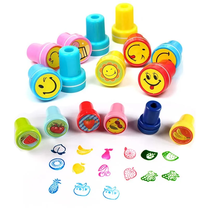 

12PCS Self ink stamp kids birthday party gift baby shower girl boy party favor souvenir school rewards pinata filler Christmas