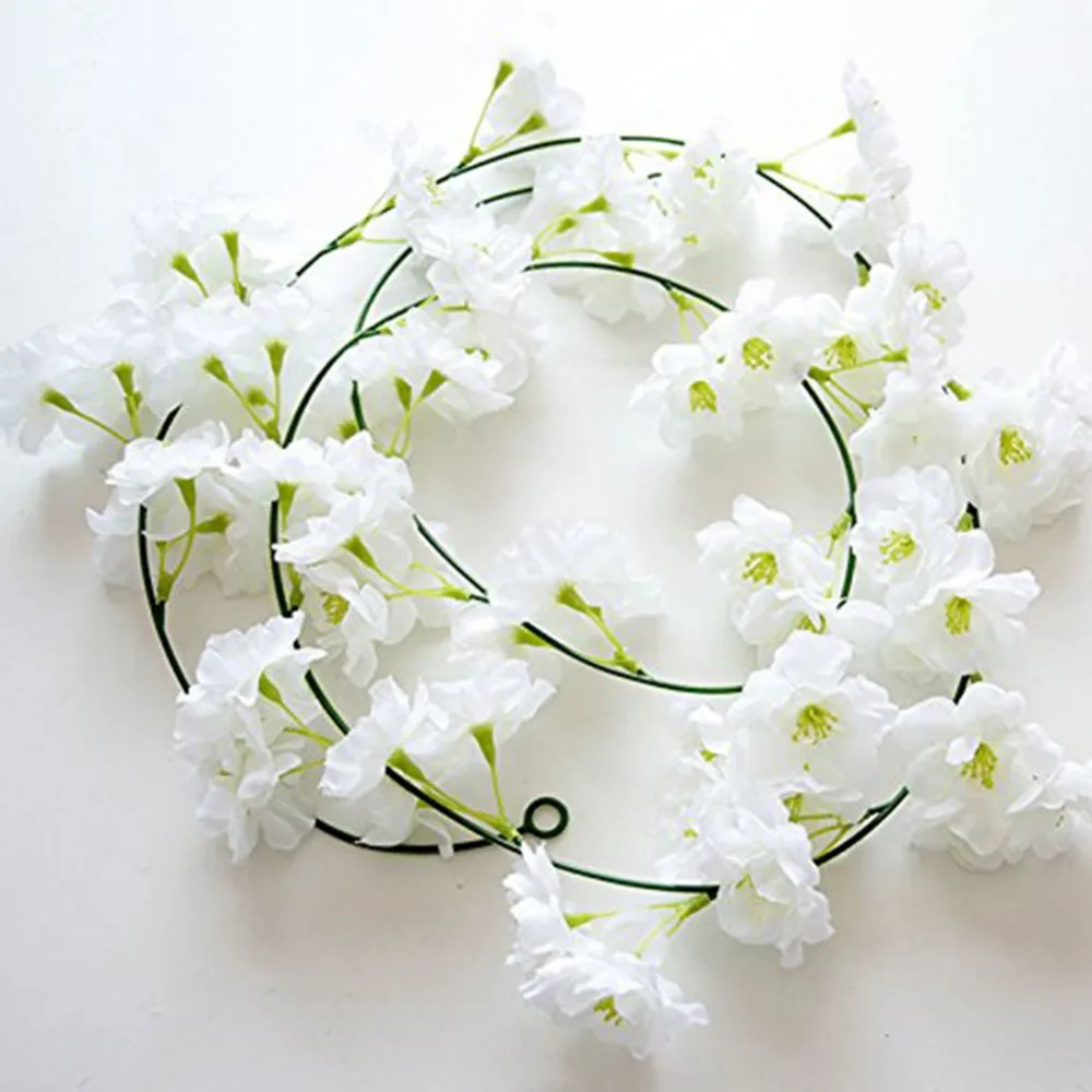 2M Artificial Flowers Silk Vine Cherry Blossoms Flower Wreath for Wedding Arch Decoration Home Party DIY Rattan Garland flowers 2M Artificial Flowers Silk Vine Cherry Blossoms Flower Wreath for Wedding Arch Decoration Home Party DIY Rattan Garland flowers