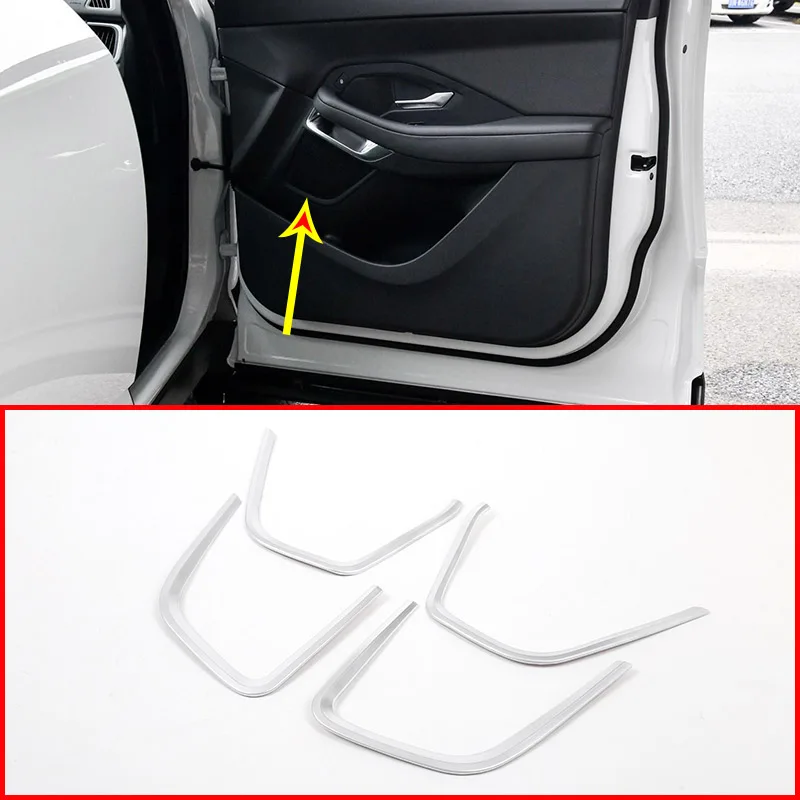 

4 Pcs For Jaguar E-Pace 2018 2019 Silver ABS Car Interior Door Speaker Frame Trim Accessories