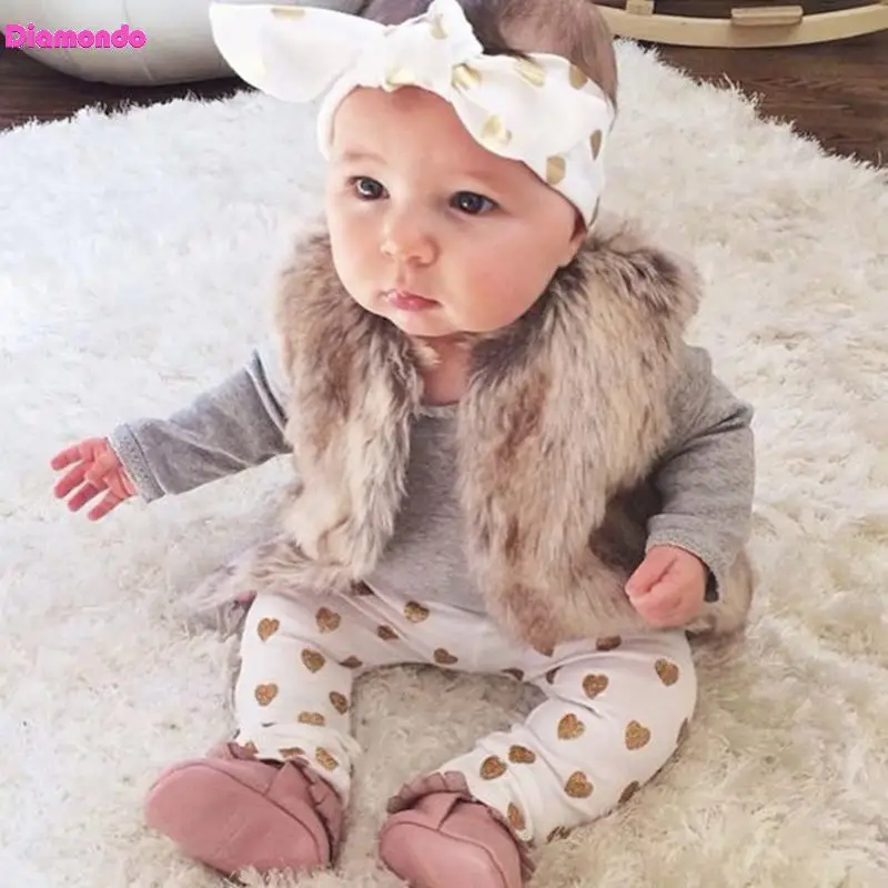 

3pcs Spring Autumn Baby Girl Clothing Set Long Sleeve Solid Bodysuit+Love Print Long Pants+Headband Infant Kids Outfits Set