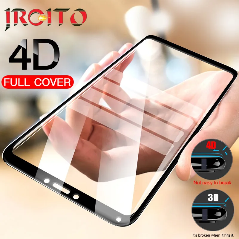 JRQITO 4D Full Coverage Tempered Glass For Xiaomi Redmi 6A 6 Pro Screen Protector Note 4 4x 5 5A Protective | Мобильные телефоны и