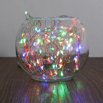 

string led lights 5m16.4ft RGB 50LED Copper Wire String Light for Glass Craft RGB copper wire christmas festival wedding party