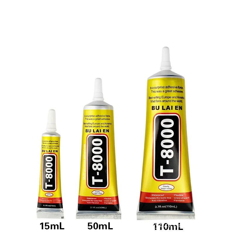 T8000 15ml Sealant Multipurpose Adhesive Rhinestone Jewelry DIY Phone Screen Glass Repair Epoxy Resin Super Liquid Glue Nail Gel