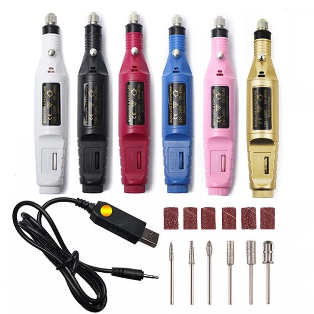 $US $7.00  1Set Professional Electric Nail Drill Machine Manicure Machine 20000RPM Nail Art File Ceramic Nail 