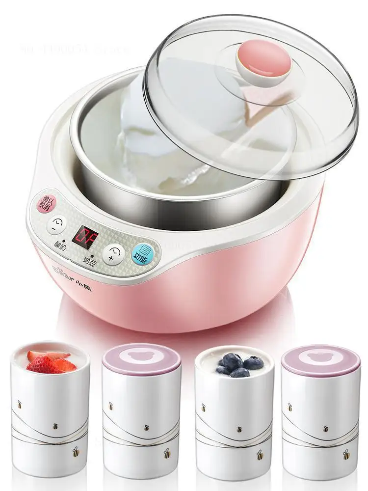 

Automatic multifunctional ceramics Yogurt Maker frozen yogurt machine DIY Tool Natto/Rice Wine maker 5 stainless steel Liner