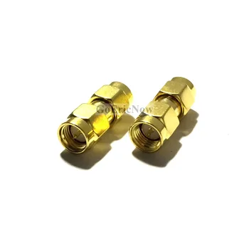 

10 PCS Gold Tone SMA Male to Male Plug RF Coaxial Adapter Connector