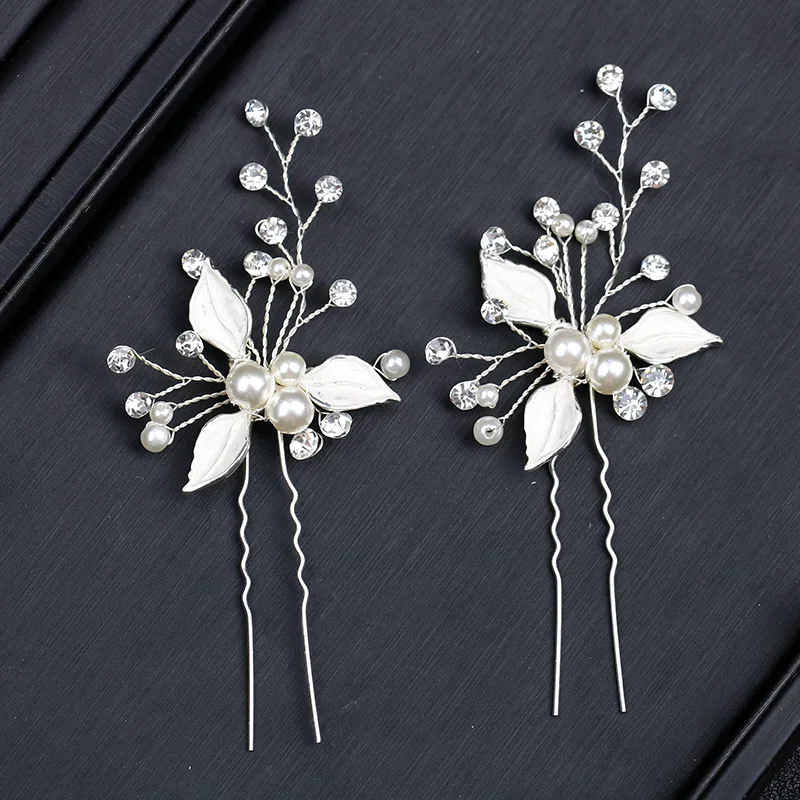 Hair Pins Silver Pearl (5)
