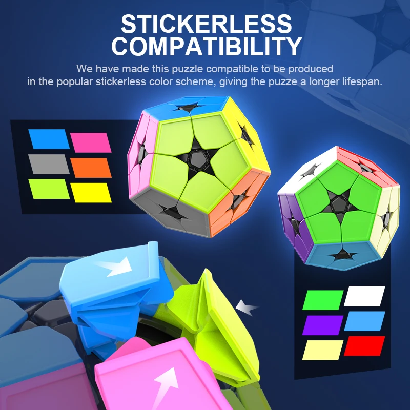 MoYu Cubing класс Meilong 2x2X2 Megaminxeds Stickerless 12 Сторон магический куб мини 12-сторонний кубик-головоломка Kibiminx игрушки