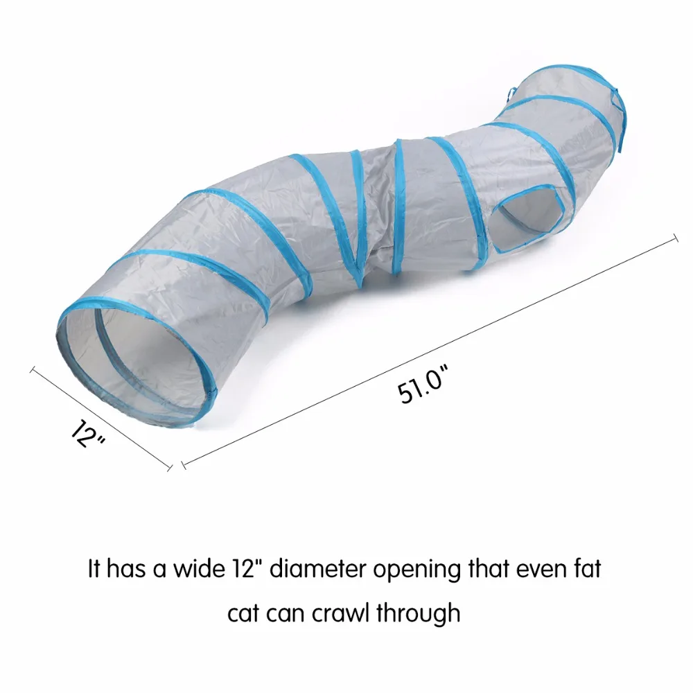"S" Форма туннеля играть в игрушки котенок кошки обучение туннель для кролик складной играть туннель для удовольствия Длинные 130 см диаметр