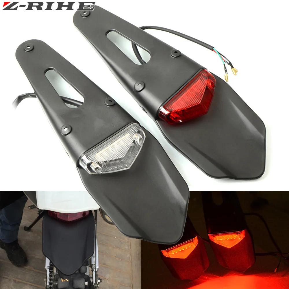 ZRIHE Motorcycle LED Tail Light&Rear Fender Stop Enduro taillight for