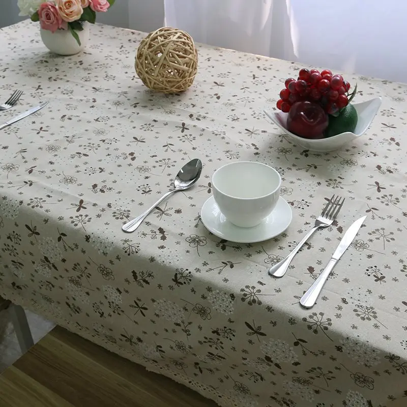 

Pastoral Style Cotton And Linen Tablecloth Round Rectangular Table Cloth