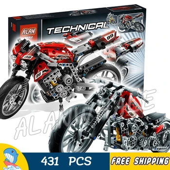 

431pcs Technic Motorbike Street Motorcycle 3353 Figure Building Blocks front-wheel steering Toy Compatible With LagoING