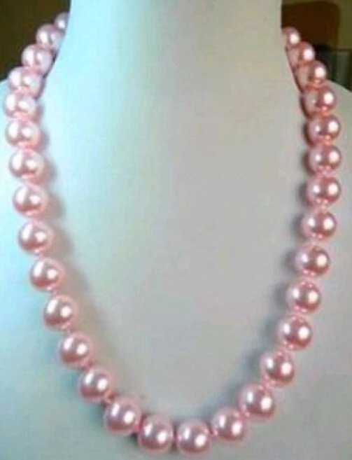 free shipping &gt&gt&gt&gtNew Beautiful 8mm pink sea shell Pearl Necklace 18&quot | Украшения и аксессуары