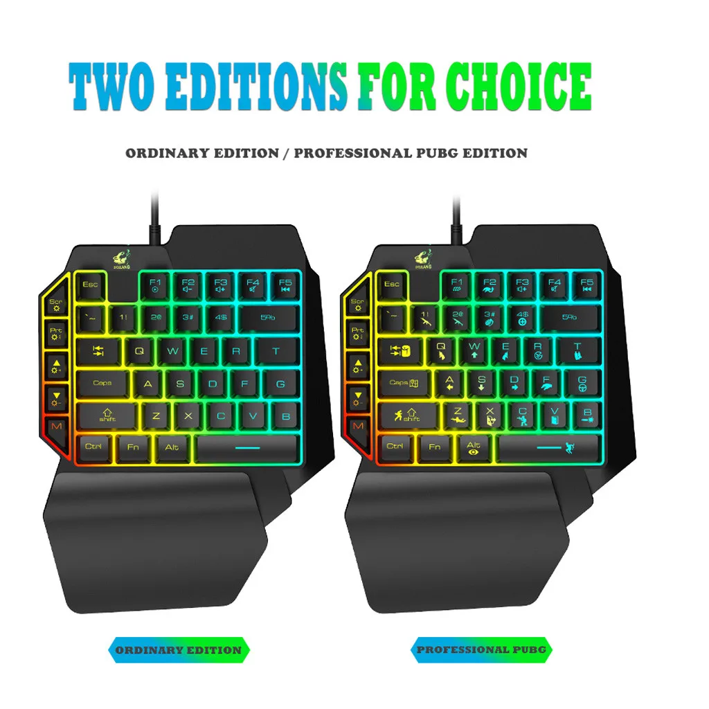 

T15 Wired Gaming Keypad with LED Backlight 39 Keys One-handed Membrane Keyboard #YJG