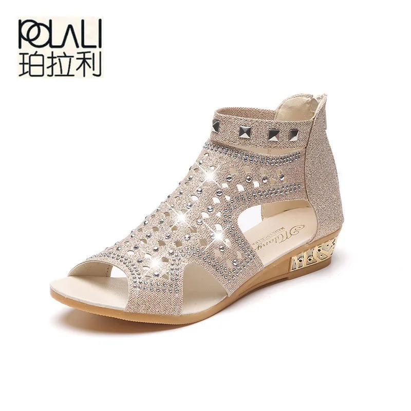 

POLAL Sandals Women Sandalia Feminina 2017 Casual Rome Summer Shoes Fashion Rivet Gladiator Sandals Women Sandalia Mujer B67