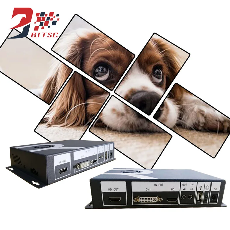 

SZBITC HD Video Wall Controller 45Degrees TV Video Rotate Box 1080P Splicing Processor With Remote Control