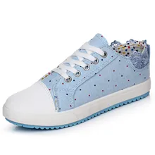 Mode Frühjahr Sommer frauen Schuhe 2016 Spitzen bis Tupfen Segeltuchschuhe Frauen Casual Atmungs Plattform Schuh Mädchen