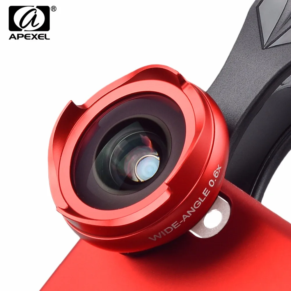 APEXEL смартфон Объективы для фотоаппаратов комплект 4 K HD 0.6x широкий формат + 10x