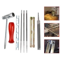 עץ ידית המנסרים ברגים עם 7 Piece המנסרים עיפרון קובץ סט 5/32 3/16 7 / ס"מ עגול קובץ עץ ידית מדריך קובץ אודיו דיפ (2)