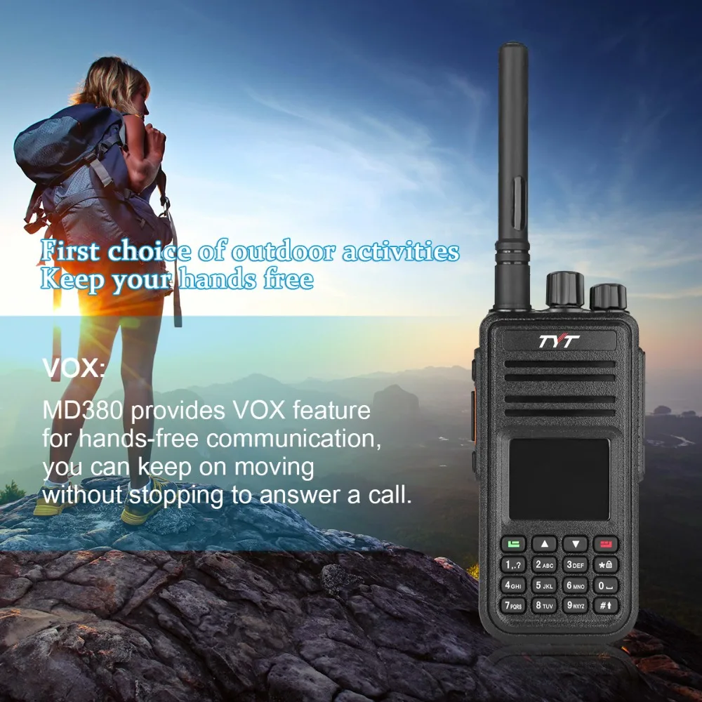 MD-380 DMR радио Совместимо с Motorola Tier1/2 двухдиапазонный UHF VHF 5 Вт TYT DMR цифровая рация md380 Baofeng DMR DM-8HX