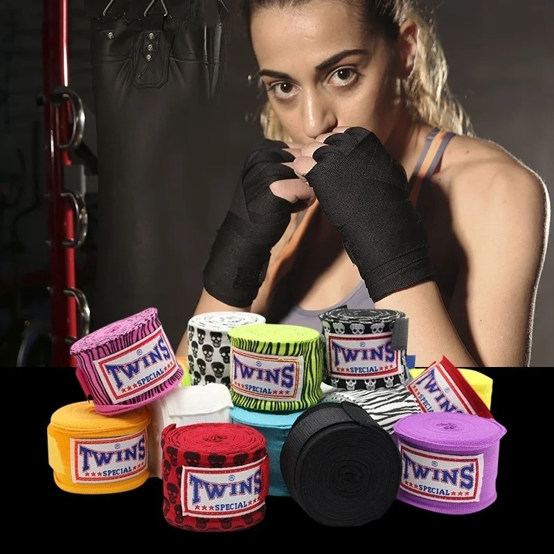 

TWINS 2pcs/pack Width 5cm Length 5M Cotton Sports kickboxing Strap Sanda Muay Thai MMA Taekwondo Boxing Bandage Hand Wraps