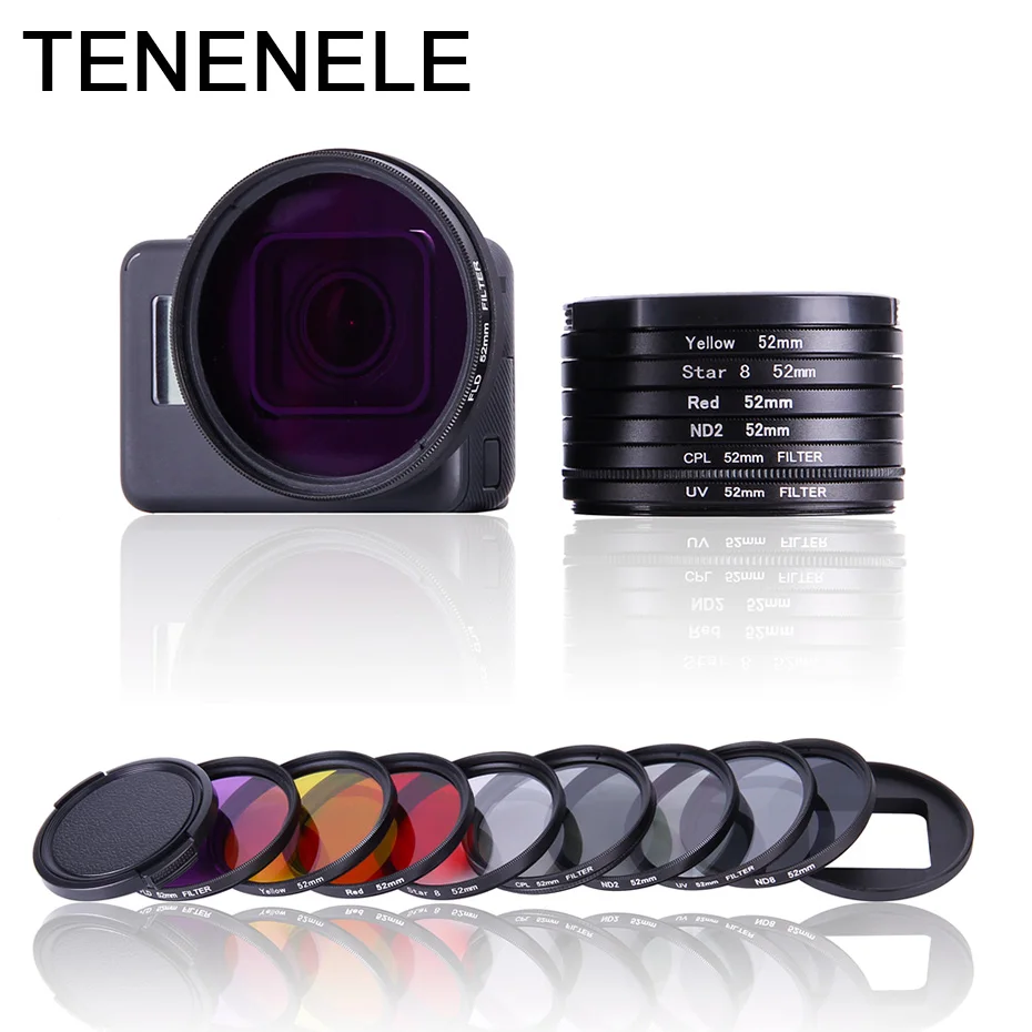 TENENELE Go Pro фильтр для экшн-камеры поляризационный/УФ/цветной фильтр для Gopro Hero 5 6 ND 2 8 Спортивные фильтры для дайвинга