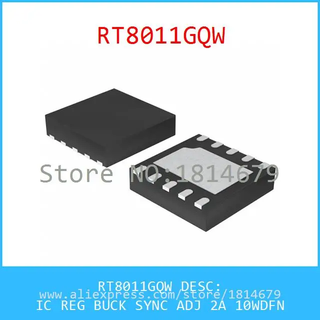Бесплатная Доставка 3 Шт./лот RT8011GQW IC REG BUCK SYNC ADJ 2A 10 WDFN 8011 RT8011 |
