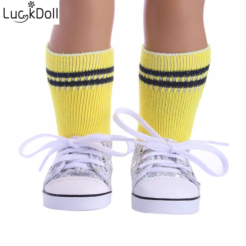 Яркие носки LUCKDOLL размер 18 дюймов американский 43 см Детская кукла одежда