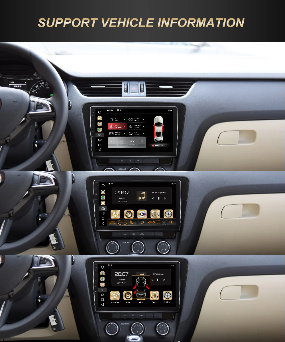 Excellent Android stereo Head Unit for SKODA OCTAVIA 2014 2015 2016 2017 Permanent Radio NAVI GPS Radio Headunit wifi free map Head Device 15
