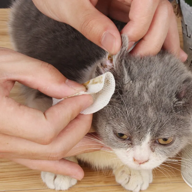 

Cat Ear Cleaner 100 Pcs Wipes for Dogs Pet Stop Itching Gentle Cleaning Keep Hygiene For Cats