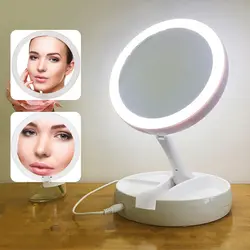 Портативный светодиодный освещенный макияж зеркало косметическое компактное макияж карманные зеркальца косметическое ручное зеркало