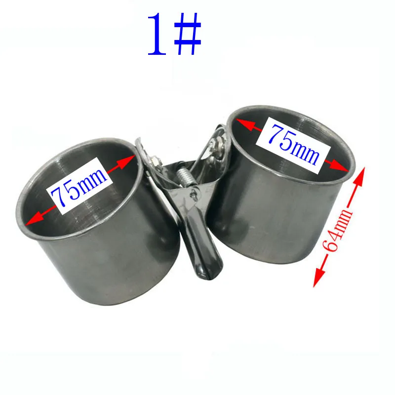 1pcs Bird Supplies Bird Feeder Cups Food Water Feeding Double Cups With Clip Stainless Steel Parrot Cage Stand