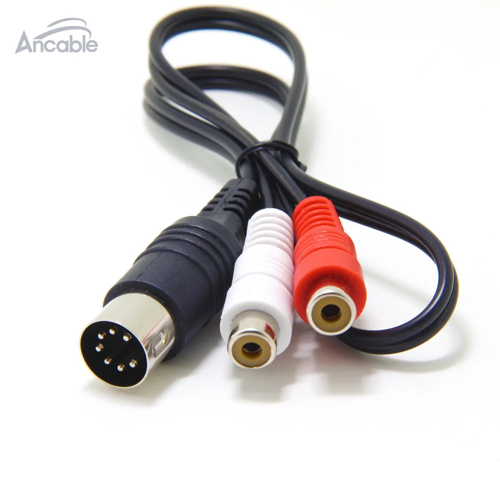 7 контактный DIN мужской MIDI кабель к 2 двойным RCA гнездовой аудиокабель для Naim Quad Bang &