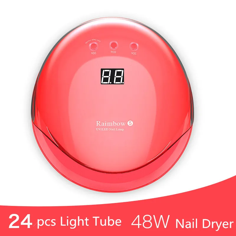 

48W UV Lamp Dual Light LED Nail Lamp Phototherapy Led Nail Dryer Curing For UV LED Gel Nail Polish With LCD Timer Display Sensor