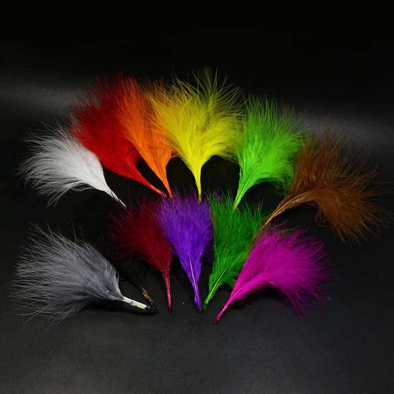 Penas de Sangue Royal Sissi Cores Asssorted Turquia Marabou Voar Amarrando Woolly Bugger Tingido Penas Materiais Bonefish Mosca 100 Pçs 10 1 Royal sissi 100 pçs 10 cores asssorted